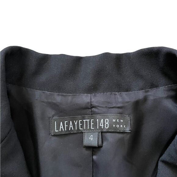 LAFAYETTE 148 NEW YORK Stretch Wool Blazer Black Size 4 - Picture 3 of 9
